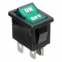 10 pcs : R1973BBLKGILIF1 - SWITCH ROCKER DPST 9A 125V