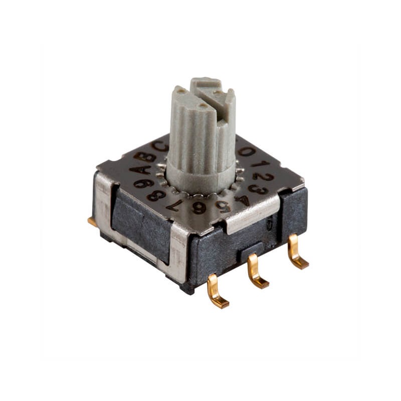 10 pcs : RDS-16S-74385-45A-SMT - SWITCH ROTARY DIP HEX 0.1A 42V