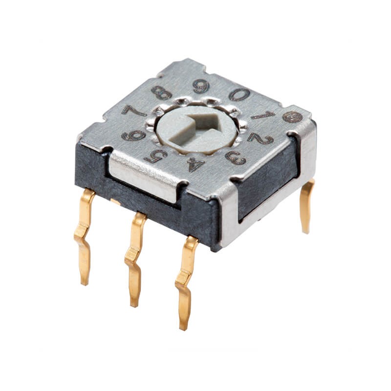 10 pcs : RDS-10S-7229-A-CR - SWITCH ROTARY DIP BCD 0.1A 50V