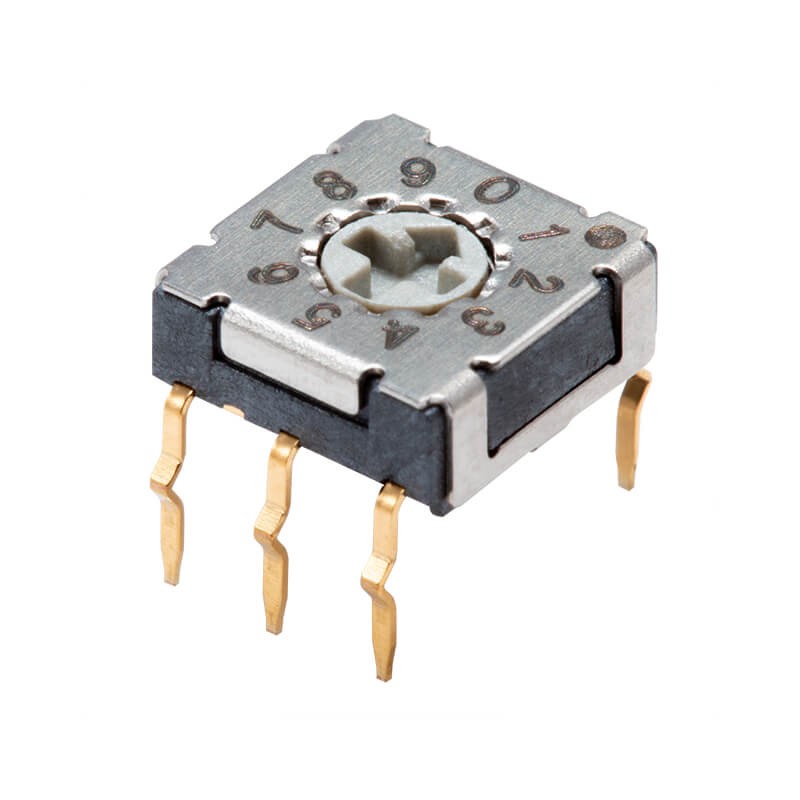 10 pcs : RDS-10S-7229-C-CR - SWITCH ROTARY DIP BCD 0.1A 50V