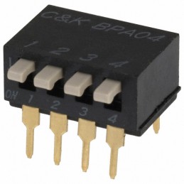 10 pcs : BPA04B - SWITCH PIANO DIP SPST 0.1A 5V