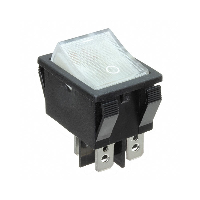 10 pcs : R5BBLKCLRGF1 - SWITCH ROCKER DPST 20A 125V