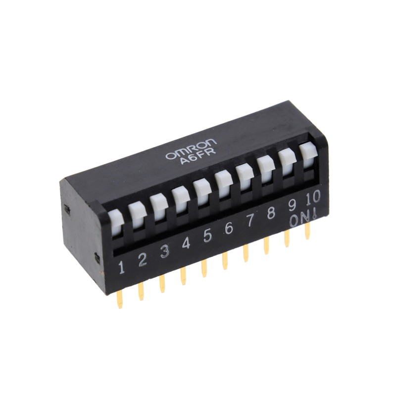 10 pcs : A6FR-0101 - SWITCH PIANO DIP SPST 0.025A 24V