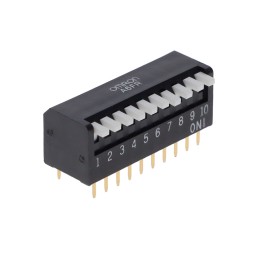 10 pcs : A6FR-0104 - SWITCH PIANO DIP SPST 0.025A 24V