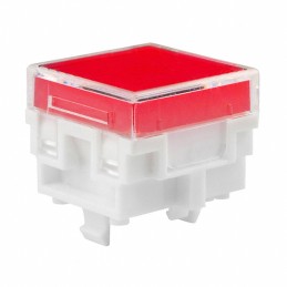 10 pcs : AT4162JC - CAP PUSHBUTTON SQUARE CLEAR/RED
