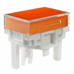 10 pcs : AT4163JD - CAP PUSHBUTTON RECT CLEAR/AMBER