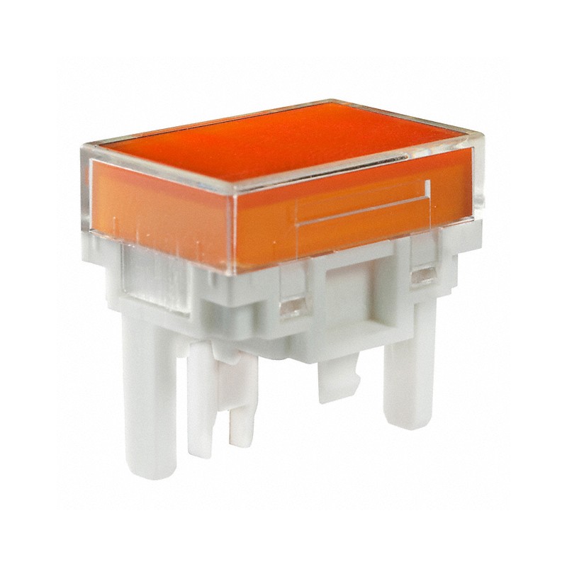 10 pcs : AT4163JD - CAP PUSHBUTTON RECT CLEAR/AMBER