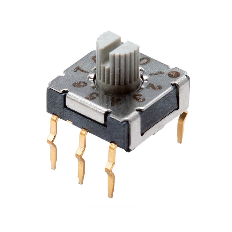 10 pcs : RDS-10S-7229-S-CR - SWITCH ROTARY DIP BCD 0.1A 50V