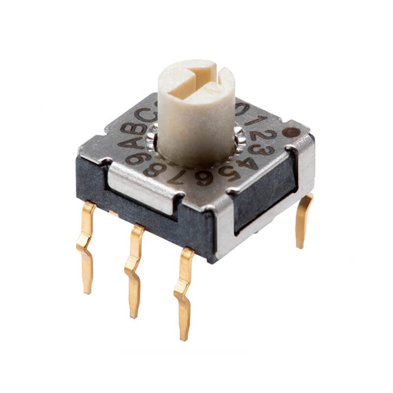 10 pcs : RDS-16S-7229-R-CR - SWITCH ROTARY DIP HEX 0.1A 50V
