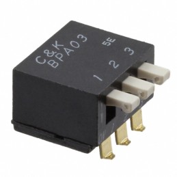 10 pcs : BPA03SB - SWITCH PIANO DIP SPST 0.1A 5V