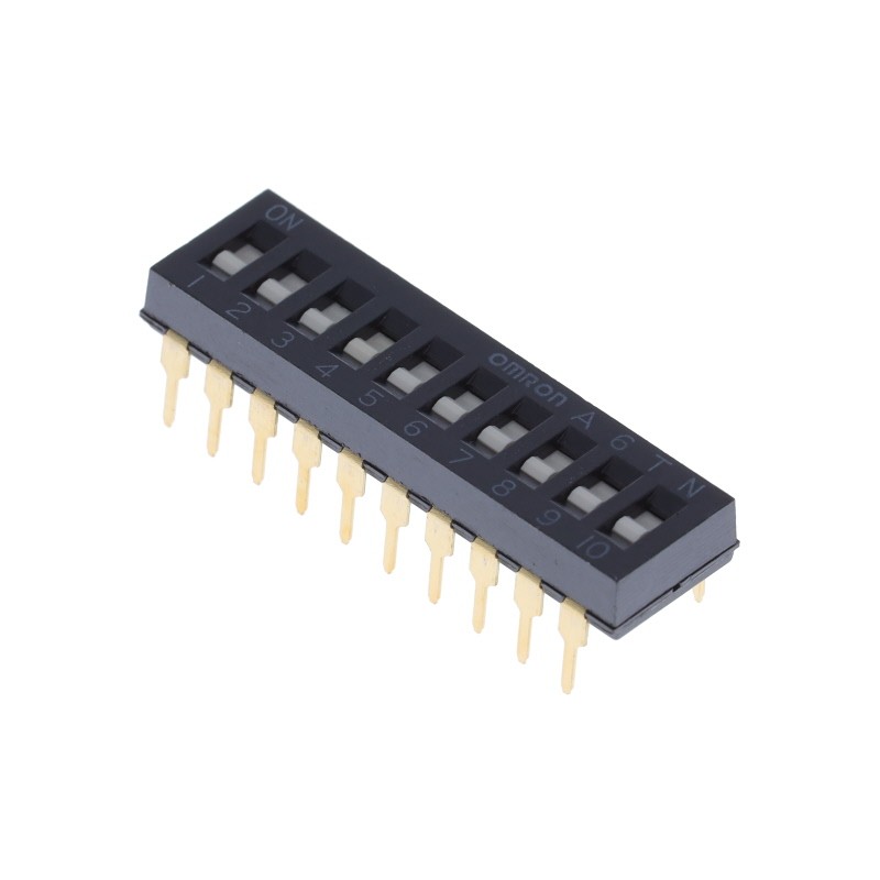 10 pcs : A6TN-0101 - SWITCH SLIDE DIP SPST 0.025A 24V