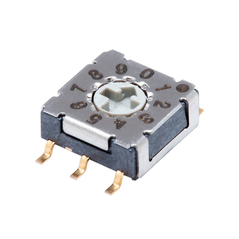 10 pcs : RDS-10S-7229-C-SMT - SWITCH ROTARY DIP BCD 0.1A 50V