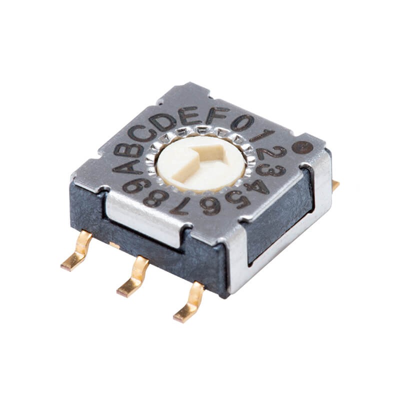10 pcs : RDS-16S-7229-A-SMT - SWITCH ROTARY DIP HEX 0.1A 50V