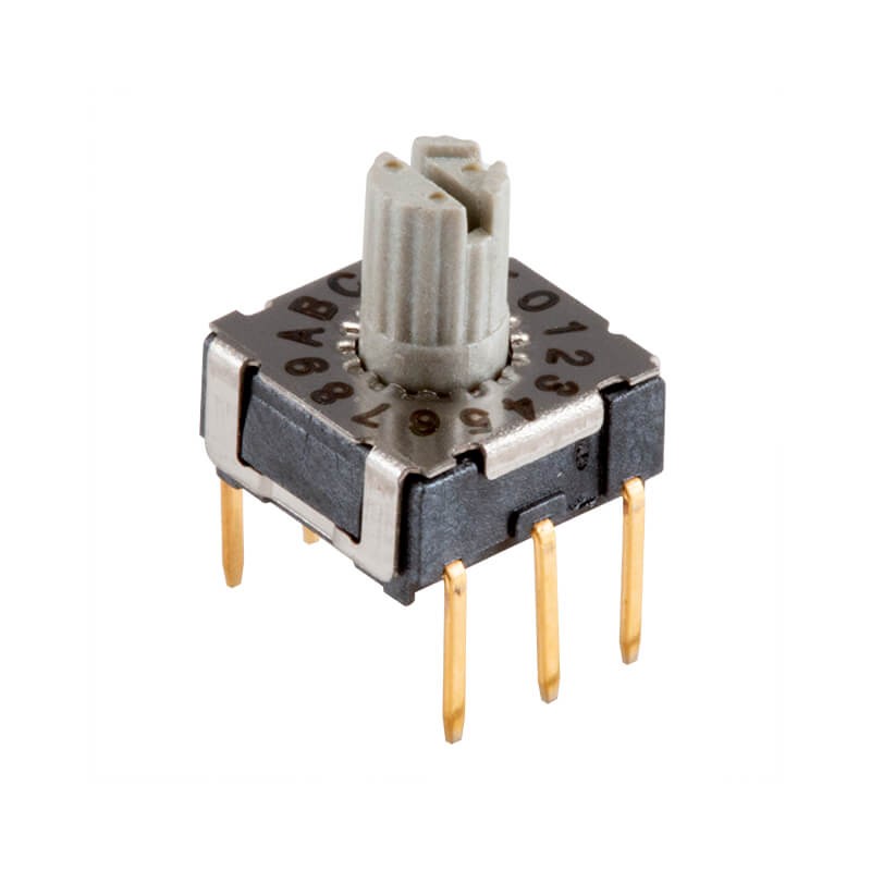 10 pcs : RDS-16S-74365-45A-D - SWITCH ROTARY DIP HEX 0.1A 42V