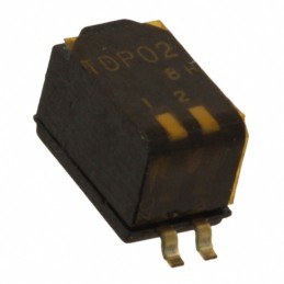 10 pcs : TDP02H0SB1 - SWITCH PIANO DIP SPST 0.025A 24V