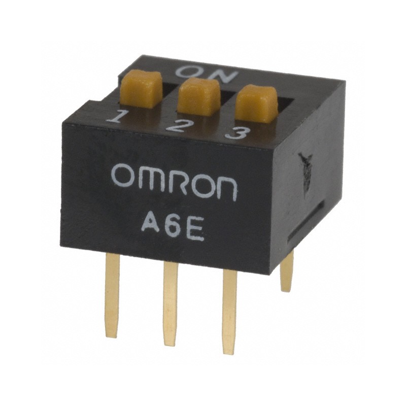 10 pcs : A6E-3104-N - SWITCH SLIDE DIP SPST 0.025A 24V