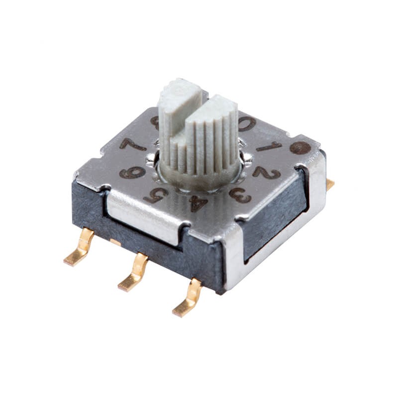 10 pcs : RDS-10S-7229-S-SMT - SWITCH ROTARY DIP BCD 0.1A 50V