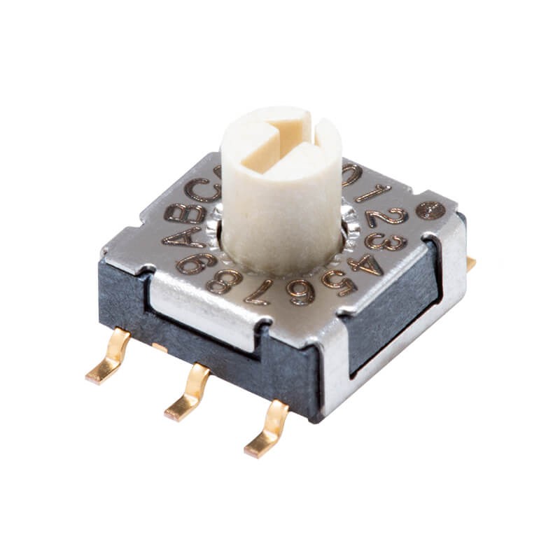 10 pcs : RDS-16S-7229-R-SMT - SWITCH ROTARY DIP HEX 0.1A 50V