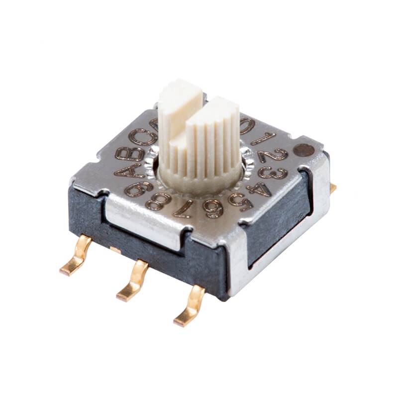 10 pcs : RDS-16S-7229-S-SMT - SWITCH ROTARY DIP HEX 0.1A 50V
