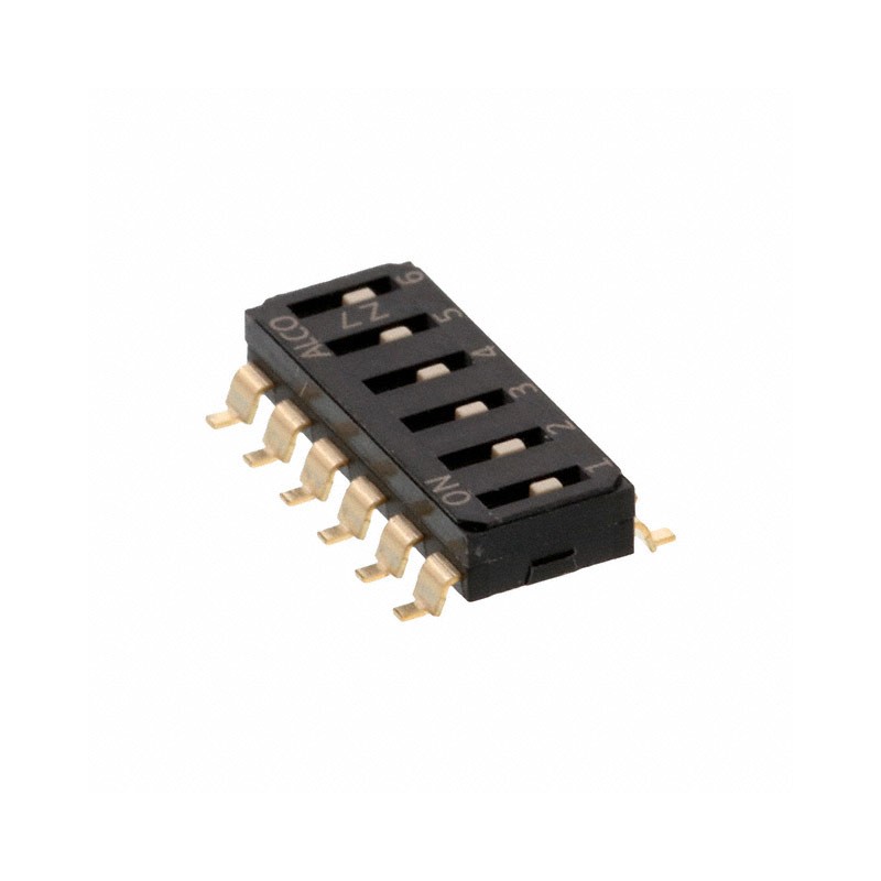 10 pcs : EDS06SGRNTU04Q - SWITCH SLIDE DIP SPST 0.025A 24V