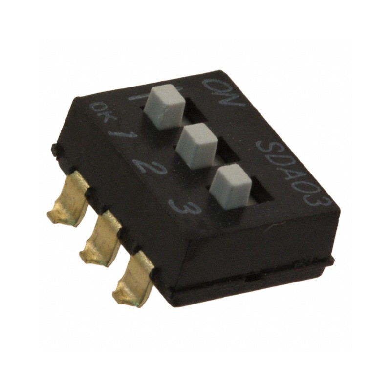 10 pcs : SDA03H1SBD - SWITCH SLIDE DIP SPST 0.025A 24V