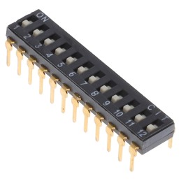 10 pcs : KT12RH - SWITCH SLIDE DIP SPST 0.025A 24V