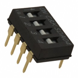 10 pcs : SDA04H0BD - SWITCH SLIDE DIP SPST 0.025A 24V