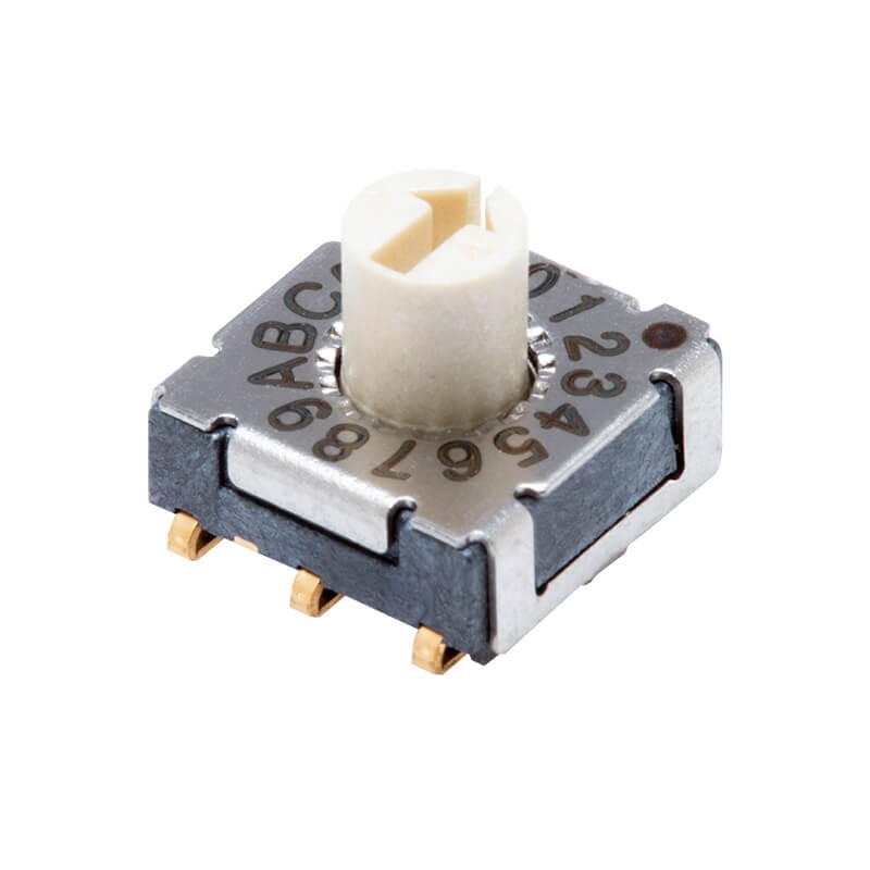 10 pcs : RDS-16S-7229-R-JSMT - SWITCH ROTARY DIP HEX 0.1A 50V