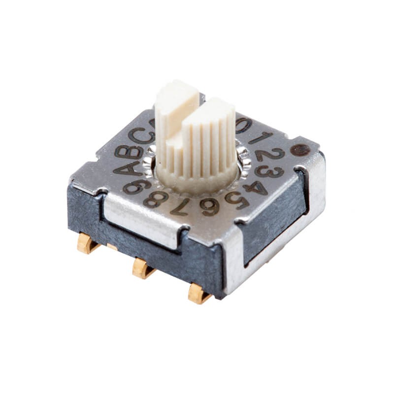 10 pcs : RDS-16S-7229-S-JSMT - SWITCH ROTARY DIP HEX 0.1A 50V