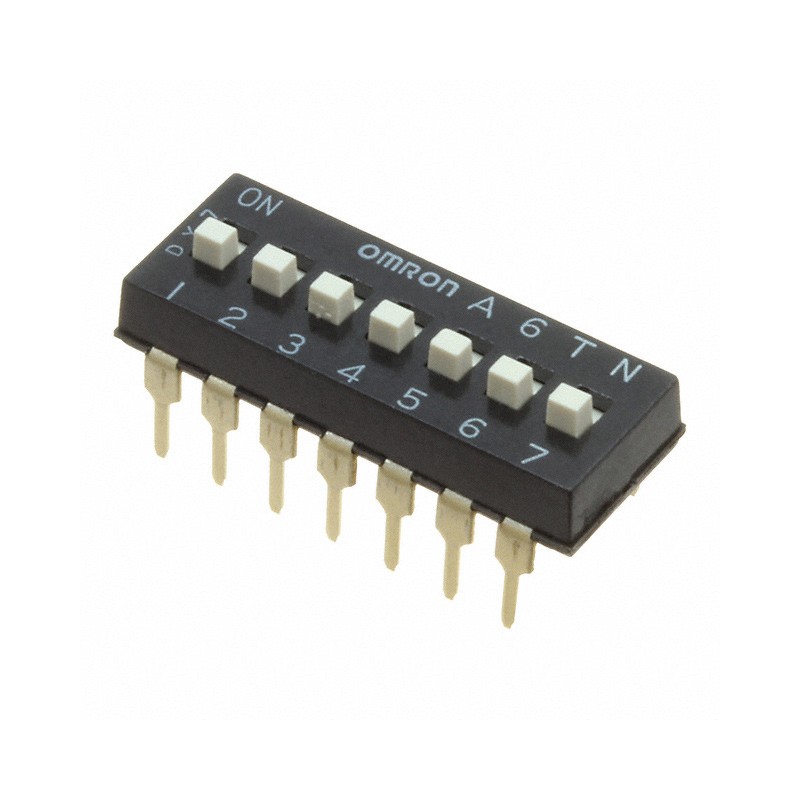 10 pcs : A6TN-7104 - SWITCH SLIDE DIP SPST 0.025A 24V