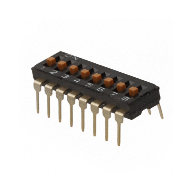 10 pcs : A6T-8104(VNM) - SWITCH SLIDE DIP SPST 0.025A 24V