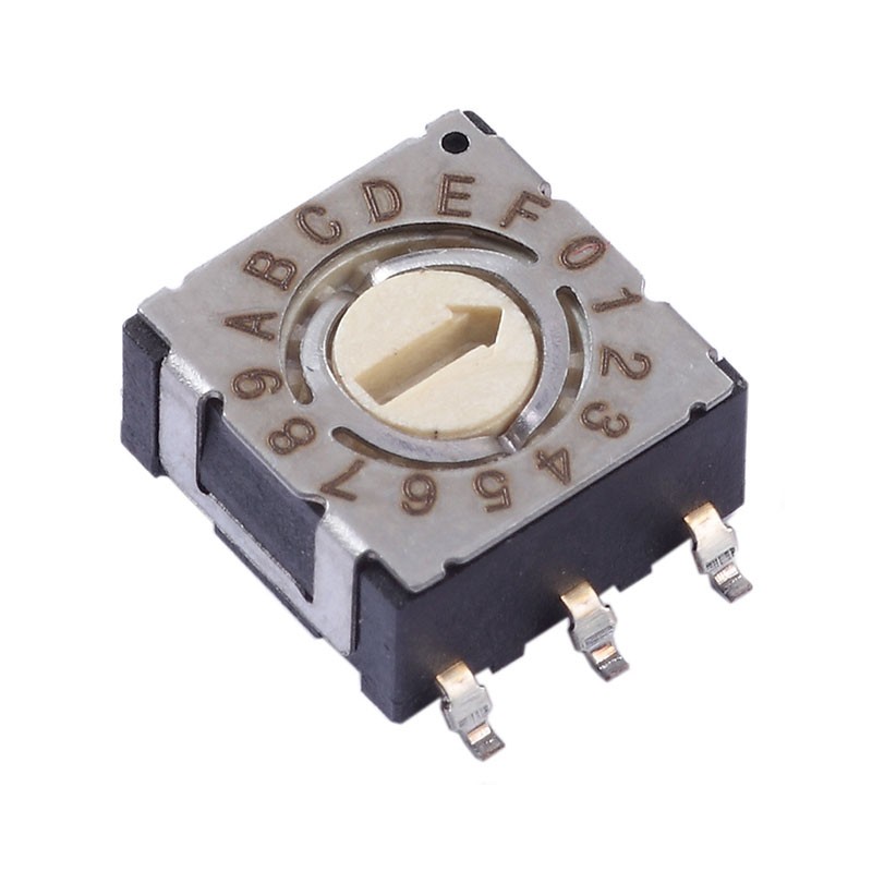 10 pcs : 220AMA16R - SWITCH ROTARY DIP HEX 0.1A 50V