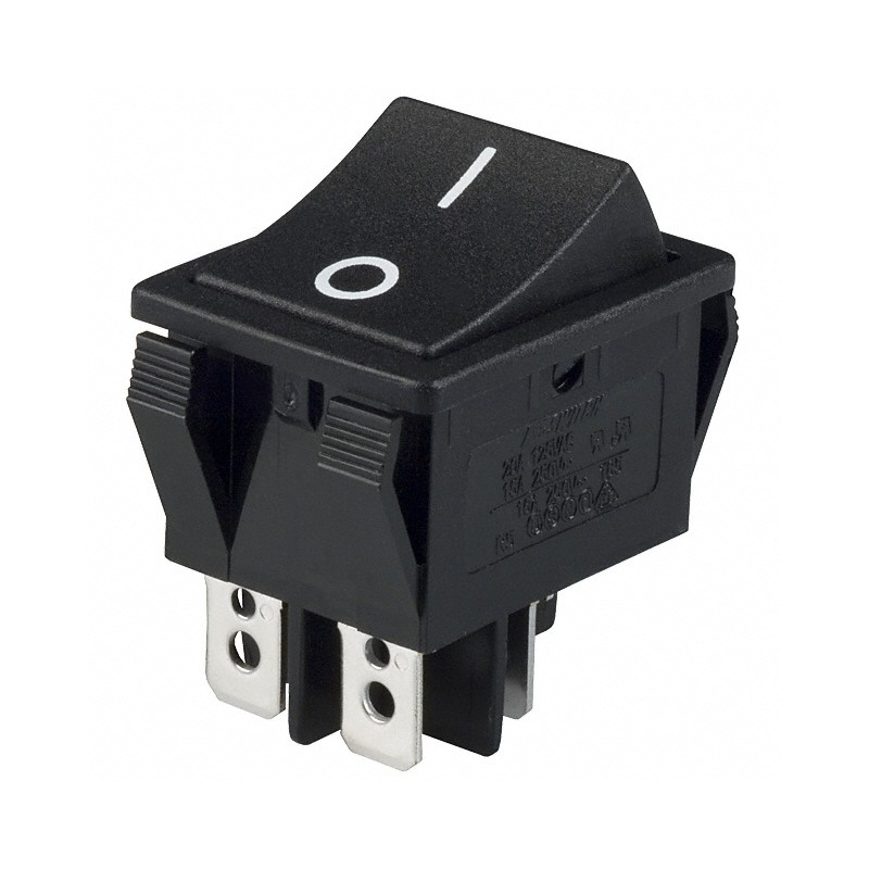 10 pcs : R5ABLKBLKFF0 - SWITCH ROCKER DPST 20A 125V