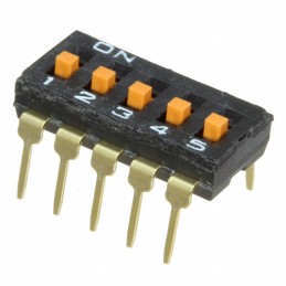 10 pcs : A6T 5104(VNM) - SWITCH SLIDE DIP SPST 0.025A 24V