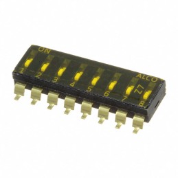 10 pcs : EDS08SGRSTR04Q - SWITCH SLIDE DIP SPST 0.025A 24V