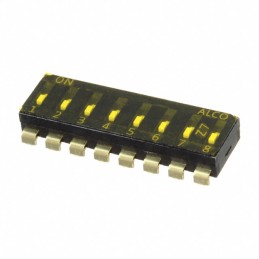 10 pcs : EDS08SNRSTR04Q - SWITCH SLIDE DIP SPST 0.025A 24V