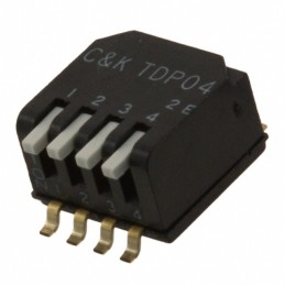 10 pcs : TDP04H1SBD1 - SWITCH PIANO DIP SPST 0.025A 24V