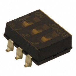 10 pcs : SDA03H0SB - SWITCH SLIDE DIP SPST 0.025A 24V