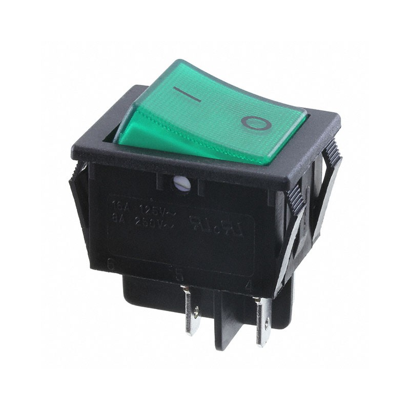 10 pcs : RB212C1011-137 - SWITCH ROCKER DPST 16A 125V