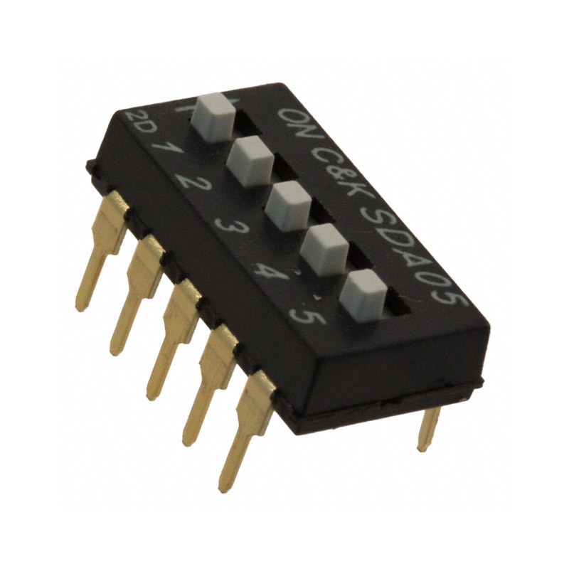 10 pcs : SDA05H1BD - SWITCH SLIDE DIP SPST 0.025A 24V