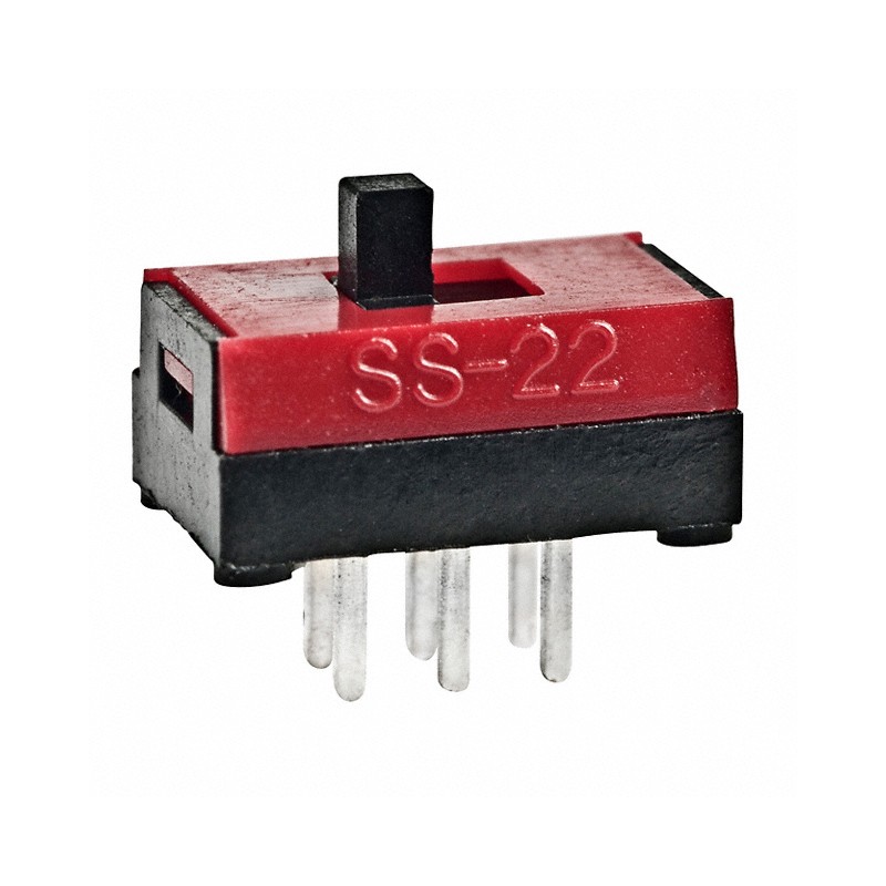 10 pcs : SS22SBP2 - SWITCH SLIDE DPDT 100MA 30V