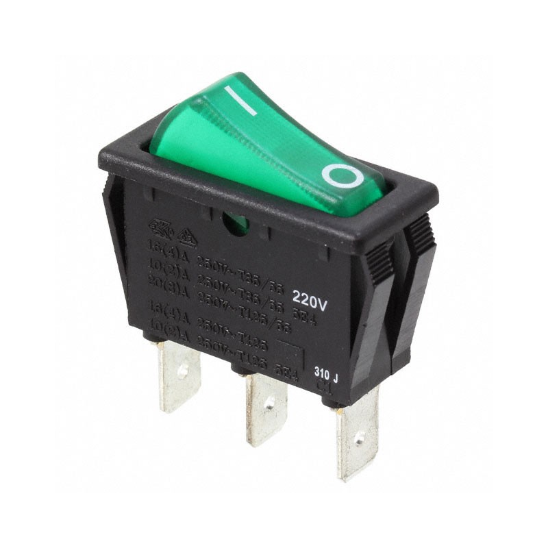 10 pcs : RB141D1021-137 - SWITCH ROCKER SPST 20A 125V