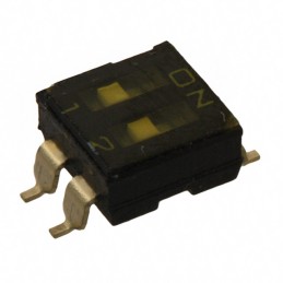10 pcs : A6S-2102-H(VNM) - SWITCH SLIDE DIP SPST 0.025A 24V