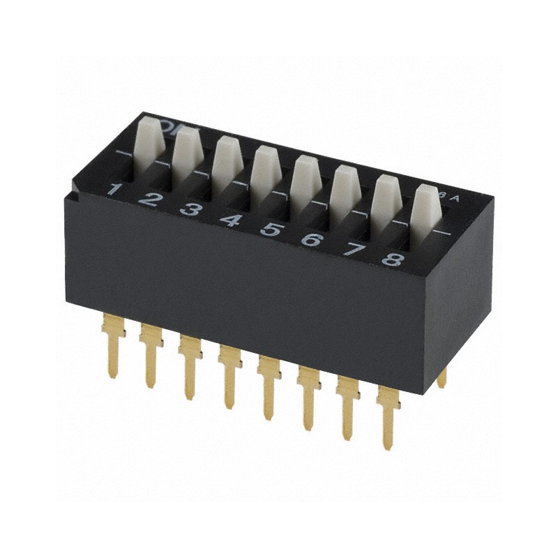 10 pcs : CES-0802MC - SWITCH SLIDE DIP SPST 0.1A 6V