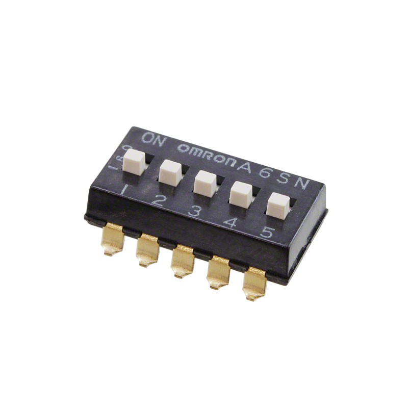 10 pcs : A6SN-5104 - SWITCH SLIDE DIP SPST 0.025A 24V