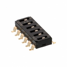 10 pcs : EDS06SGRNTR04Q - SWITCH SLIDE DIP SPST 0.025A 24V