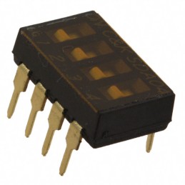 10 pcs : SDA04H0B - SWITCH SLIDE DIP SPST 0.025A 24V