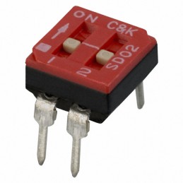 10 pcs : SD02H0B - SWITCH SLIDE DIP SPST 0.1A 25V