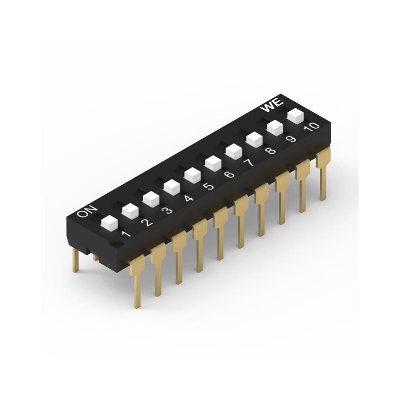 10 pcs : 418127270910 - SWITCH SLIDE DIP SPST 0.025A 24V