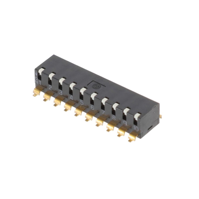 10 pcs : A6SR-0101 - SWITCH PIANO DIP SPST 0.025A 24V